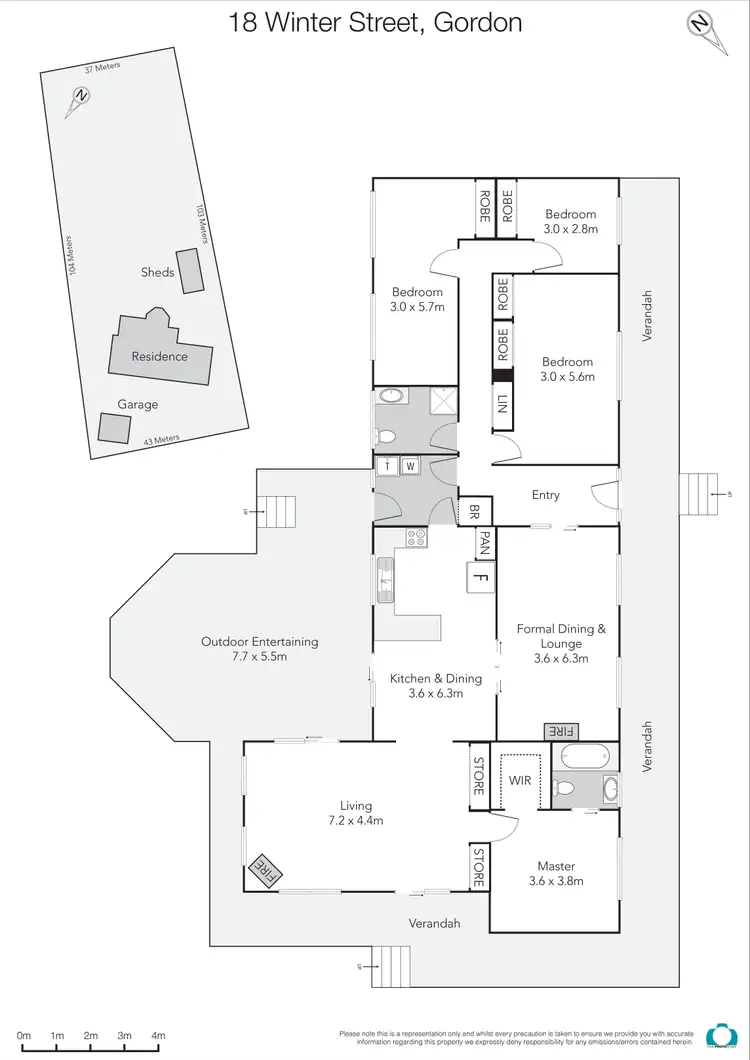 Floorplan of Homely house listing, 18 Winter Street, Gordon VIC 3345