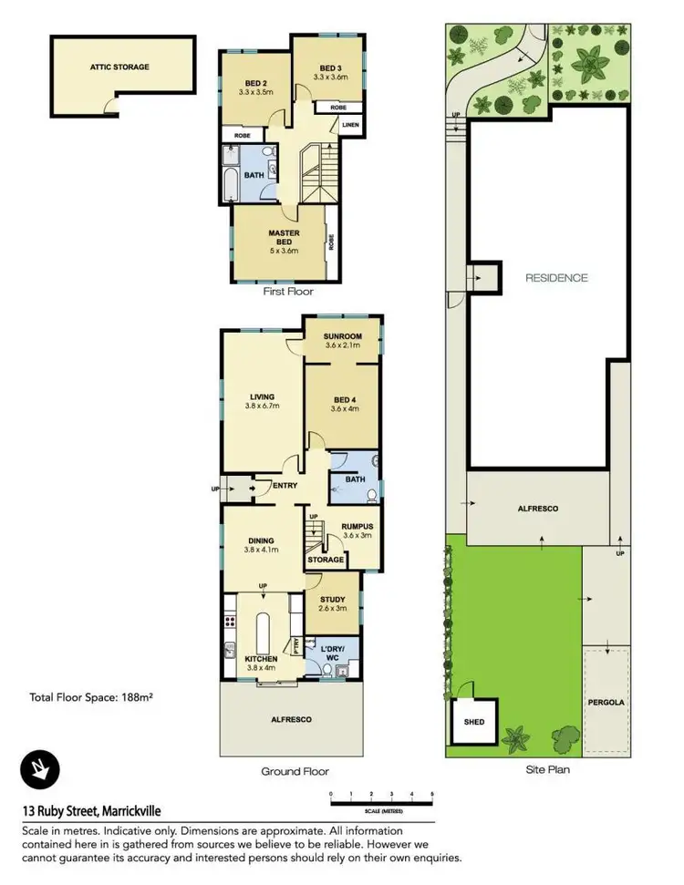 Floorplan of Homely house listing, 13 Ruby Street, Marrickville NSW 2204