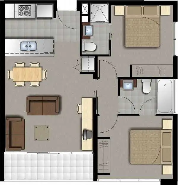 Floorplan of Homely apartment listing, 2706/8 Franklin Street, Melbourne VIC 3000