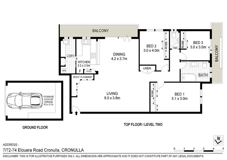 Floorplan of Homely unit listing, 7/72-74 Elouera Road, Cronulla NSW 2230