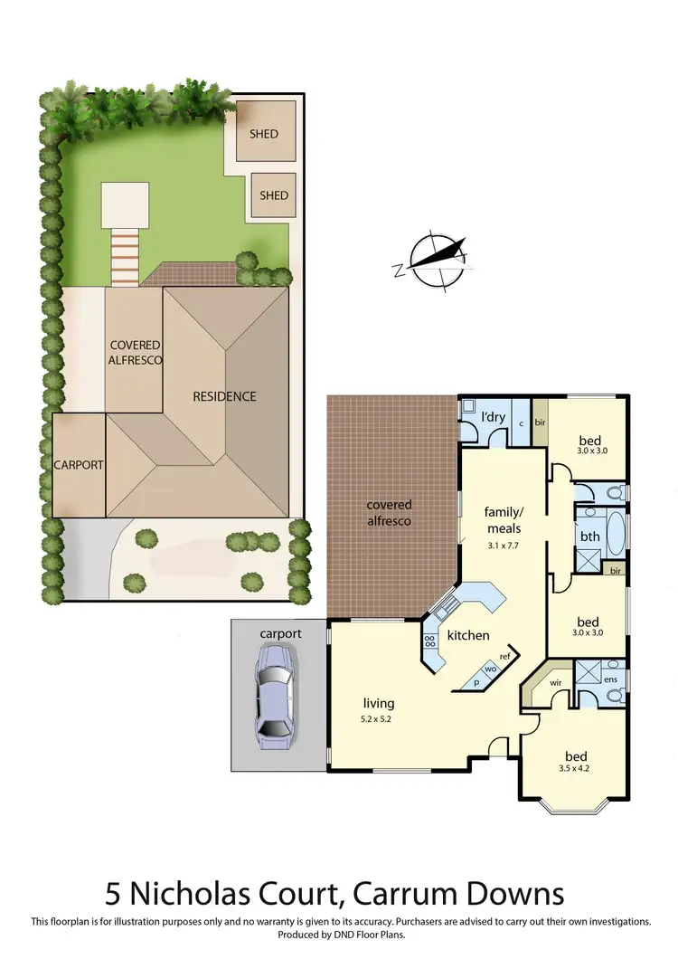Floorplan of Homely house listing, 5 Nicholas Court, Carrum Downs VIC 3201