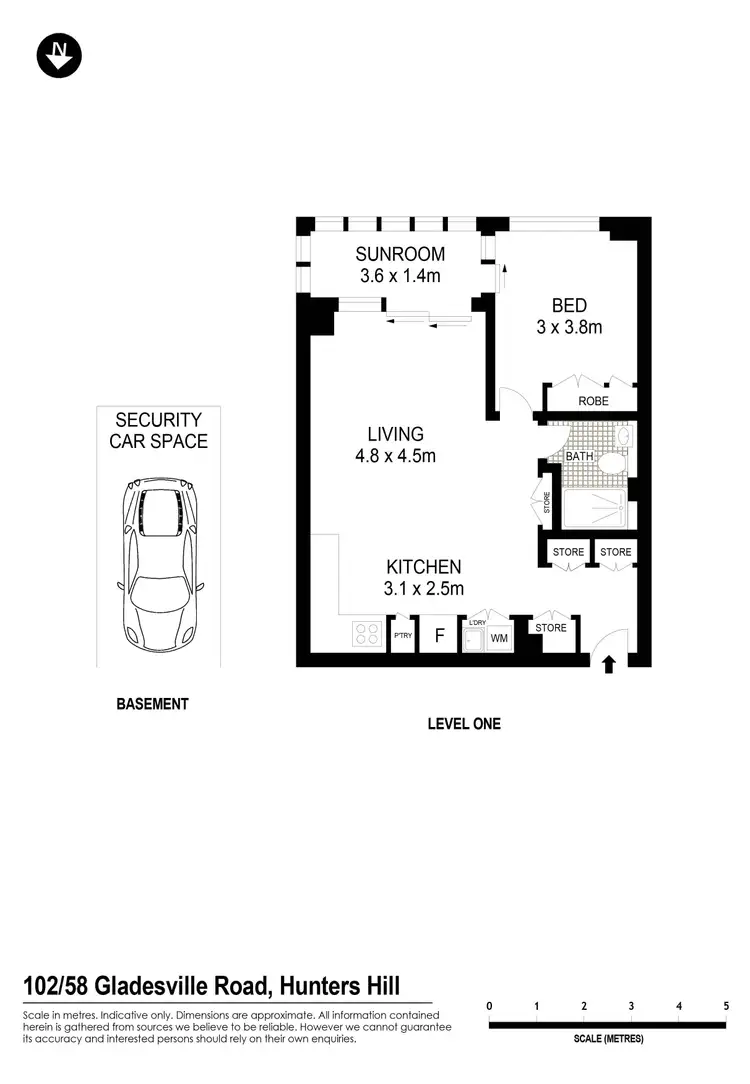 Floorplan of Homely apartment listing, 102/58-60 Gladesville Road, Hunters Hill NSW 2110