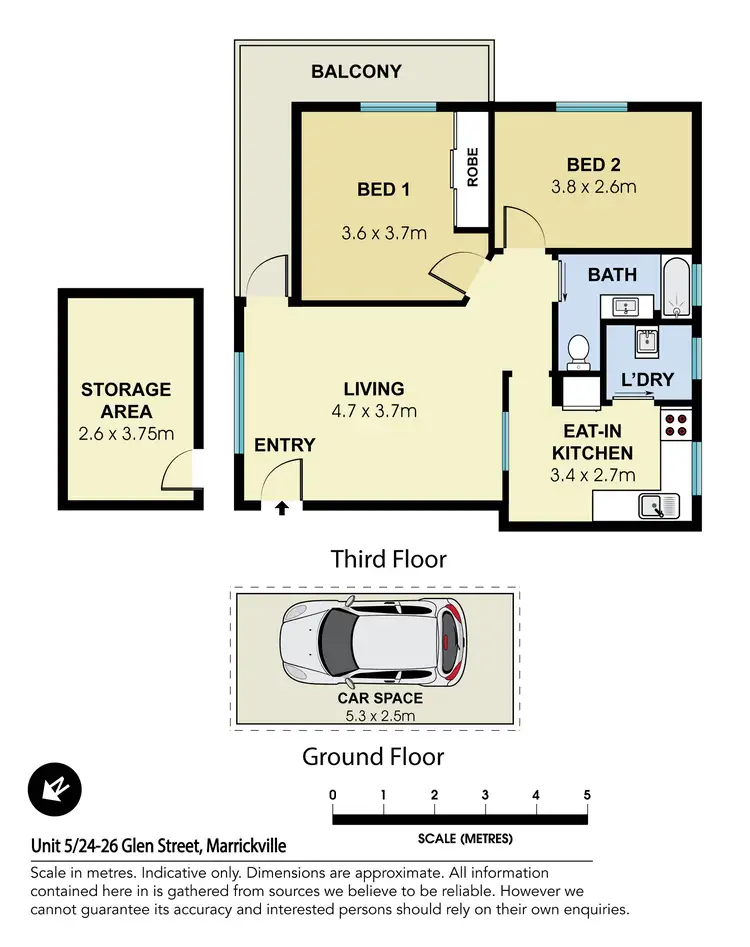 Floorplan of Homely apartment listing, 5/24-26 Glen Street, Marrickville NSW 2204