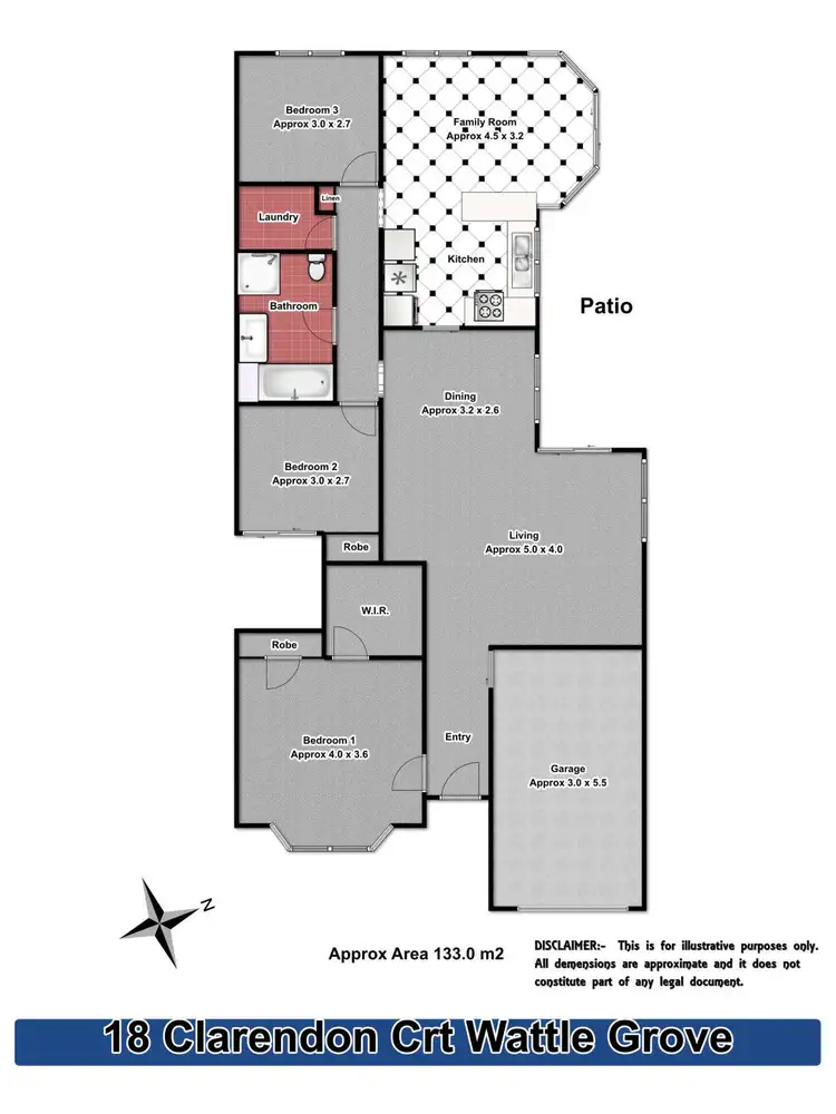 Floorplan of Homely house listing, 18 Clarendon Court, Wattle Grove NSW 2173