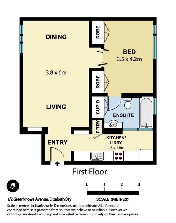 Floorplan of Homely apartment listing, 1/2 Greenknowe Avenue, Elizabeth Bay NSW 2011