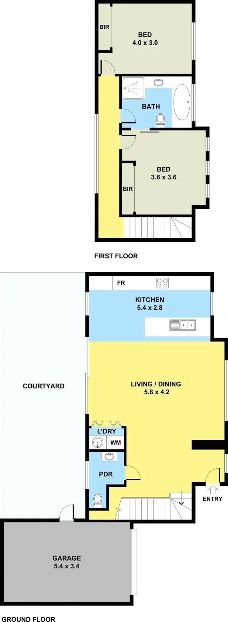 Floorplan of Homely townhouse listing, 2/84 Hubert Avenue, Glenroy VIC 3046