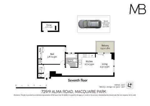 Floorplan of Homely apartment listing, 729/9 Alma Road, Macquarie Park NSW 2113