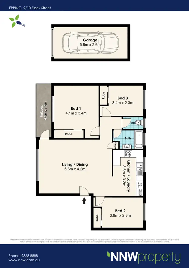 Floorplan of Homely unit listing, 9/10 Essex Street, Epping NSW 2121