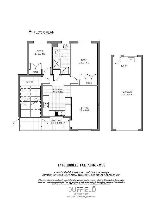 Floorplan of Homely unit listing, 1/16 Jubilee Terrace, Ashgrove QLD 4060