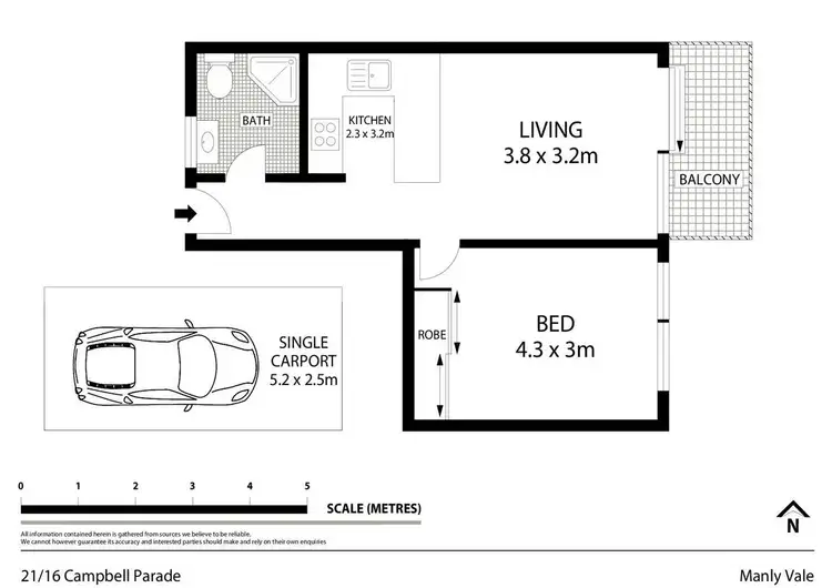 Floorplan of Homely unit listing, 21/16 Campbell Parade, Manly Vale NSW 2093