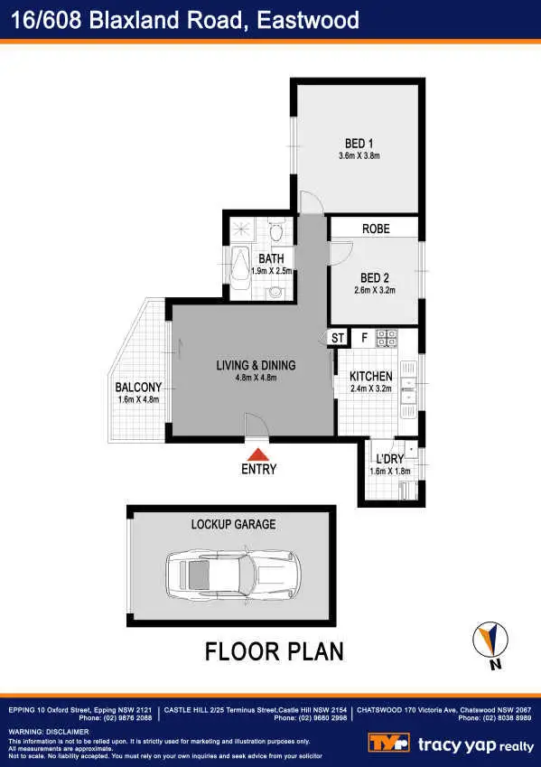 Floorplan of Homely apartment listing, 16/608 Blaxland Road, Eastwood NSW 2122