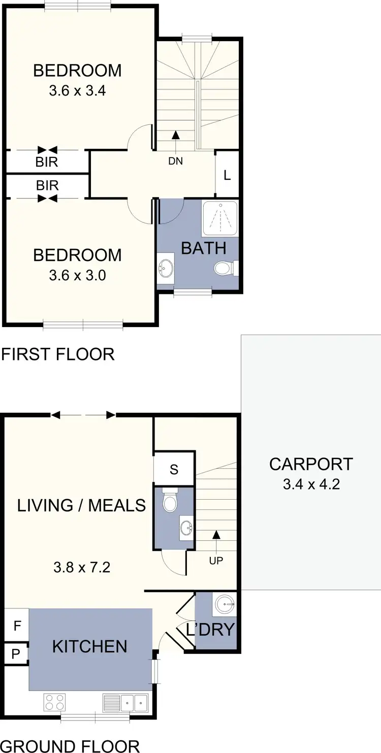 Floorplan of Homely townhouse listing, 2/124 Cuthbert Street, Broadmeadows VIC 3047