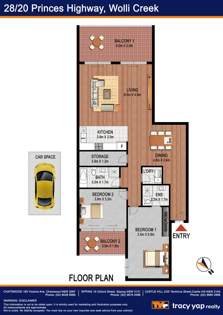 Floorplan of Homely apartment listing, 28/22 Princes Highway, Wolli Creek NSW 2205