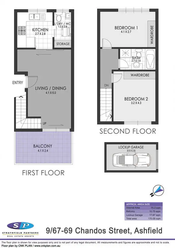Floorplan of Homely apartment listing, 9/67-69 Chandos Street, Ashfield NSW 2131
