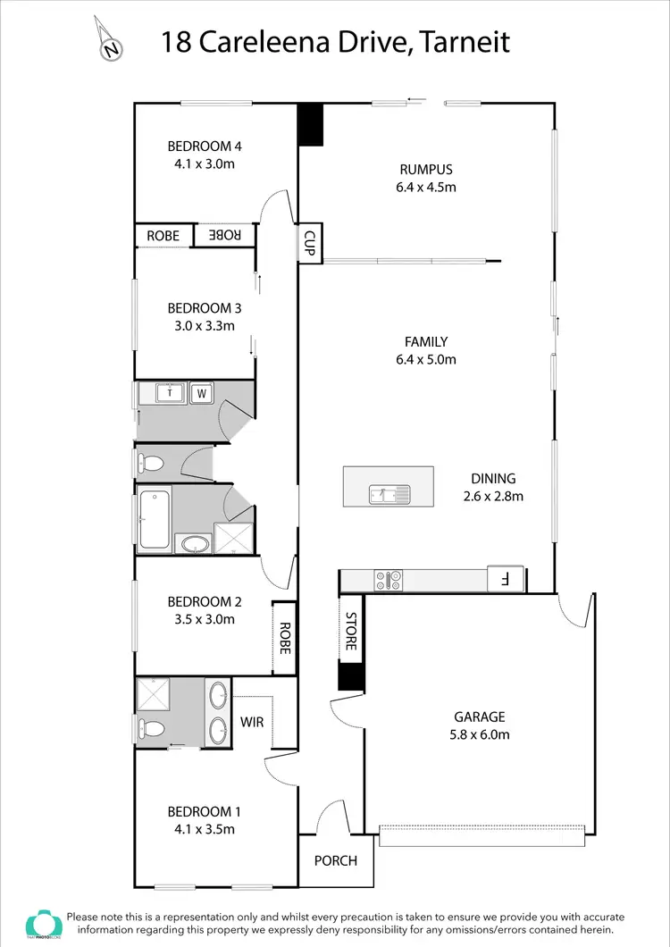 Floorplan of Homely house listing, 18 Caraleena Drive, Tarneit VIC 3029