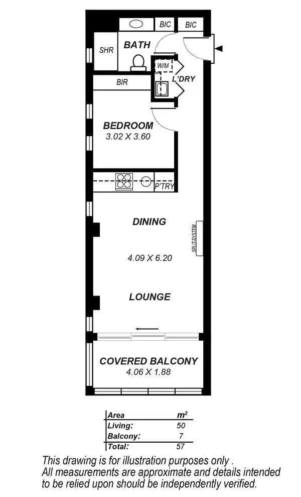 Floorplan of Homely apartment listing, 1206/10 Balfours Way, Adelaide SA 5000