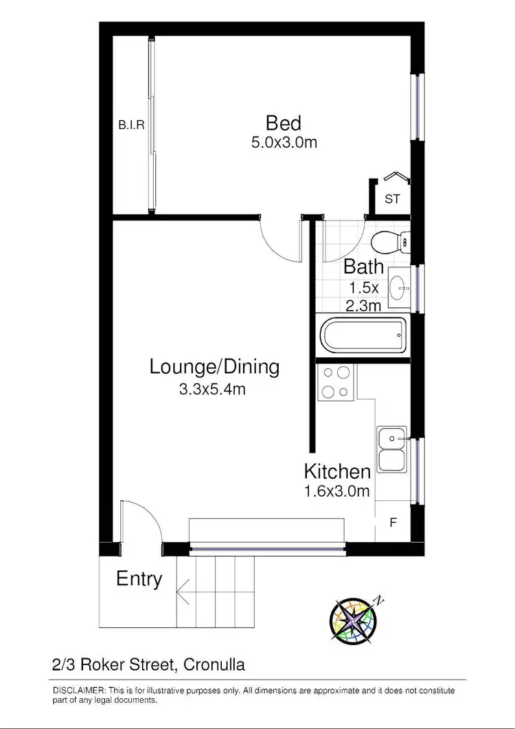 Floorplan of Homely unit listing, 2/3 Roker Street, Cronulla NSW 2230