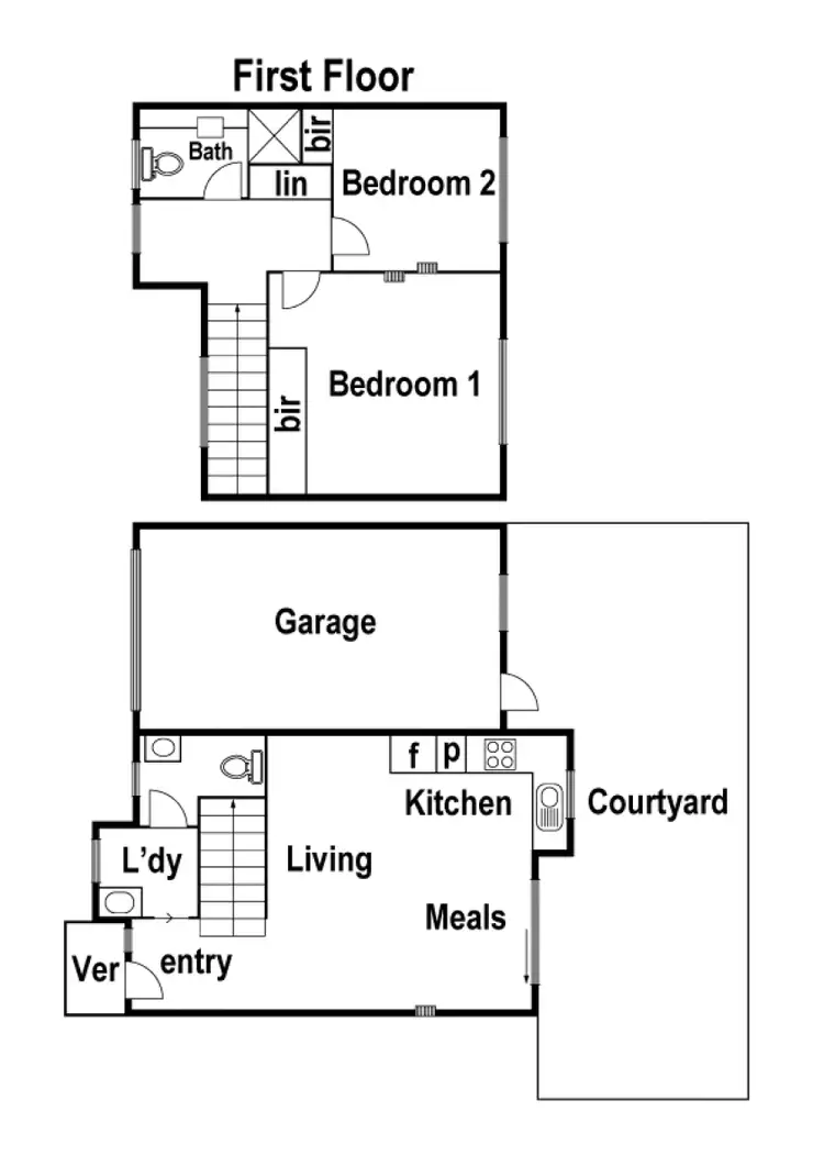 Floorplan of Homely townhouse listing, 2/50 Lane Crescent, Reservoir VIC 3073