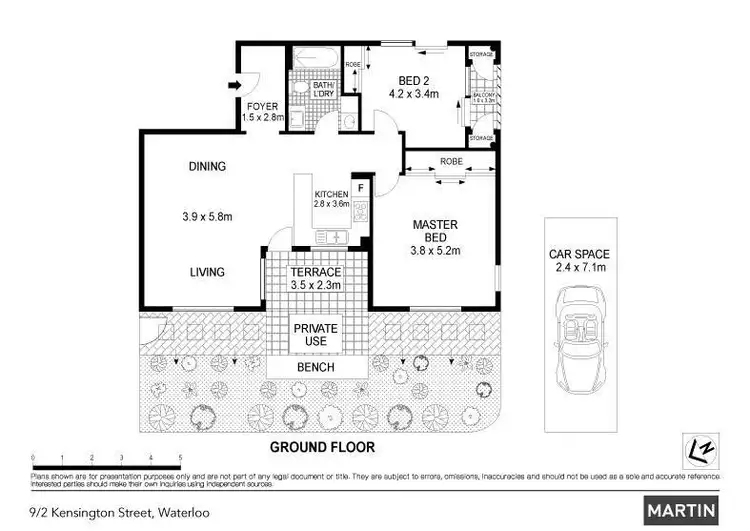 Floorplan of Homely apartment listing, 9/2 Kensington Street, Waterloo NSW 2017