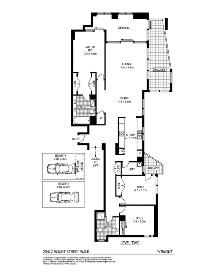 Floorplan of Homely apartment listing, 204/2 Mount Street Walk, Pyrmont NSW 2009