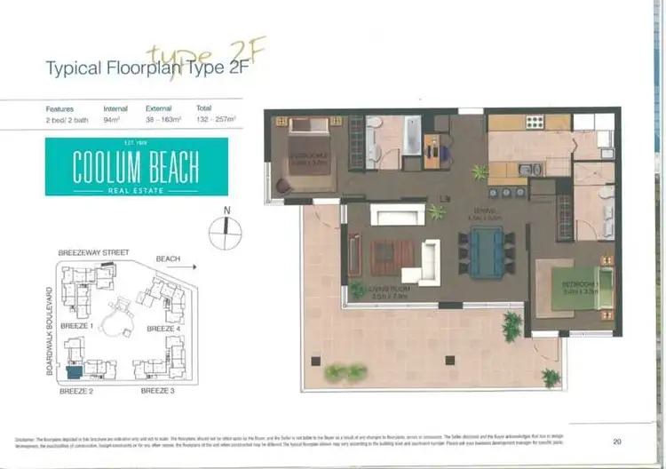 Floorplan of Homely unit listing, 2104/27 Boardwalk Boulevard, Mount Coolum QLD 4573