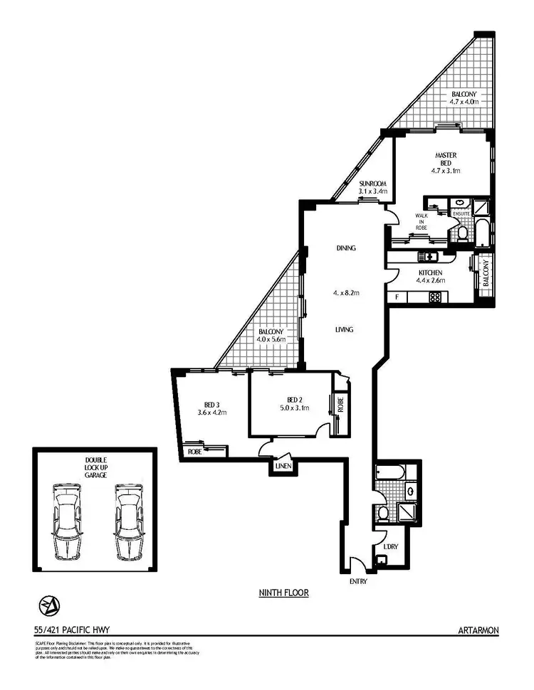 Floorplan of Homely apartment listing, 55/421-473 Pacific Highway, Artarmon NSW 2064