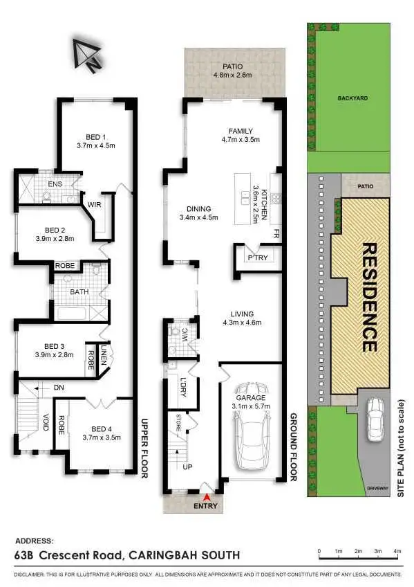 Floorplan of Homely semi-detached listing, 63b Crescent Road, Caringbah South NSW 2229