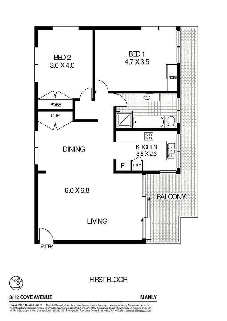 Floorplan of Homely apartment listing, 3/12 Cove Avenue, Manly NSW 2095