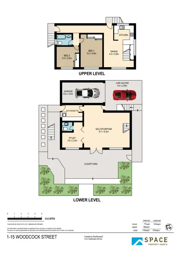 Floorplan of Homely townhouse listing, 1/15 Woodcock Street, Paddington QLD 4064