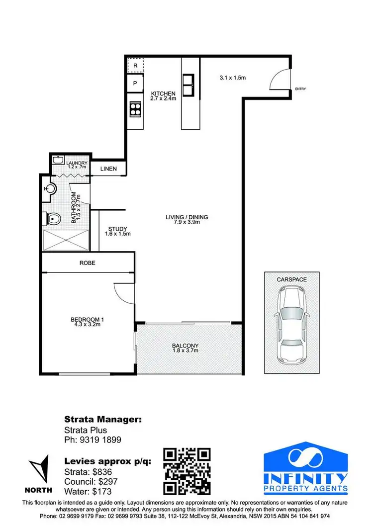Floorplan of Homely apartment listing, 206/1 Bruce Bennetts Place, Maroubra NSW 2035