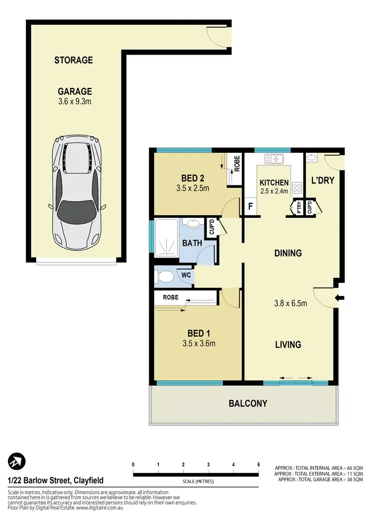 Floorplan of Homely unit listing, 1/22 Barlow Street, Clayfield QLD 4011