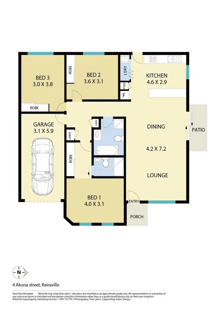 Floorplan of Homely villa listing, 2/4 Akuna Street, Keiraville NSW 2500