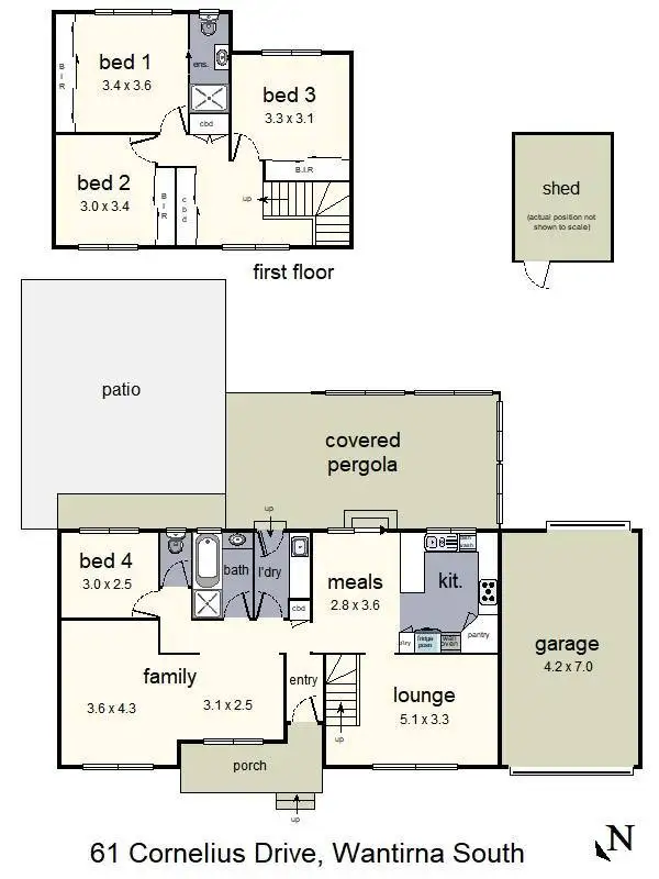 Floorplan of Homely house listing, 61 Cornelius Drive, Wantirna South VIC 3152