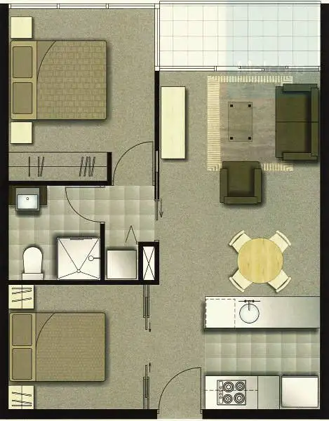 Floorplan of Homely apartment listing, 2508/483 Swanston Street, Melbourne VIC 3000