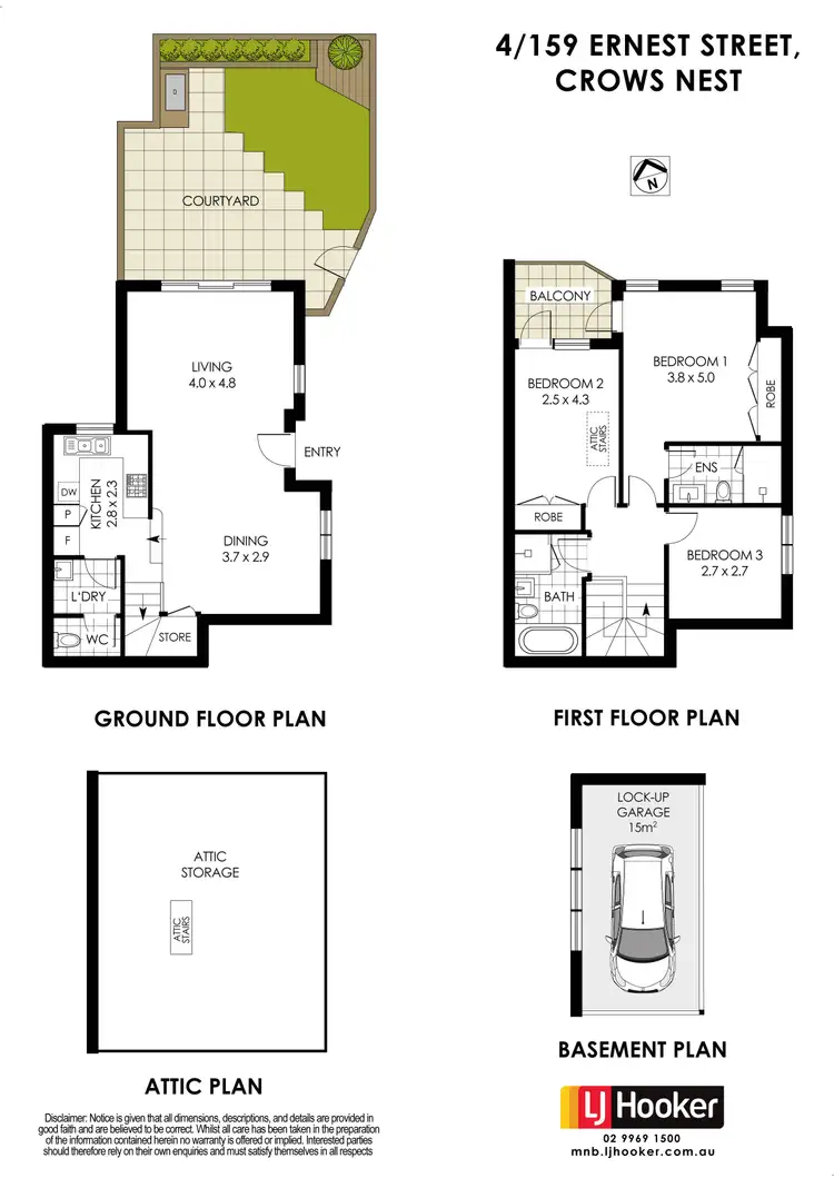 Floorplan of Homely townhouse listing, 4/159 Ernest Street, Crows Nest NSW 2065