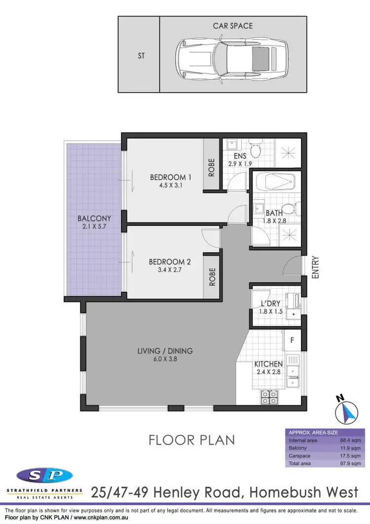 Floorplan of Homely apartment listing, 25/47 Henley Road, Homebush West NSW 2140