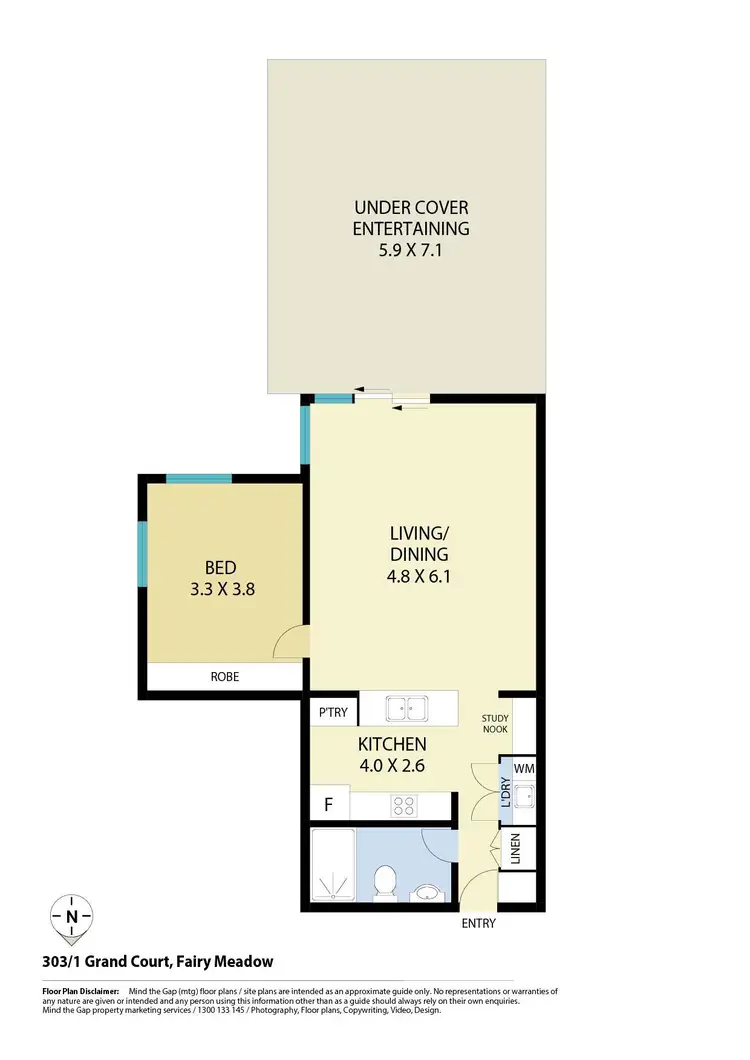 Floorplan of Homely apartment listing, 303/1 Grand Court, Fairy Meadow NSW 2519