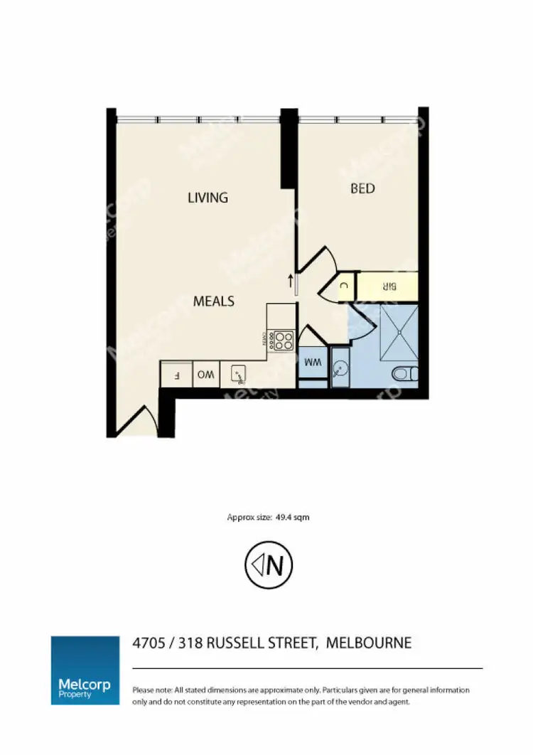 Floorplan of Homely apartment listing, 4705/318 Russell Street, Melbourne VIC 3000