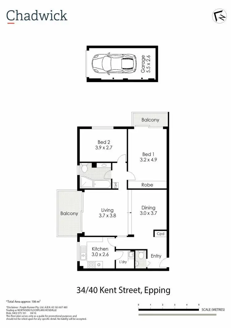 Floorplan of Homely unit listing, 34/40 Kent Street, Epping NSW 2121