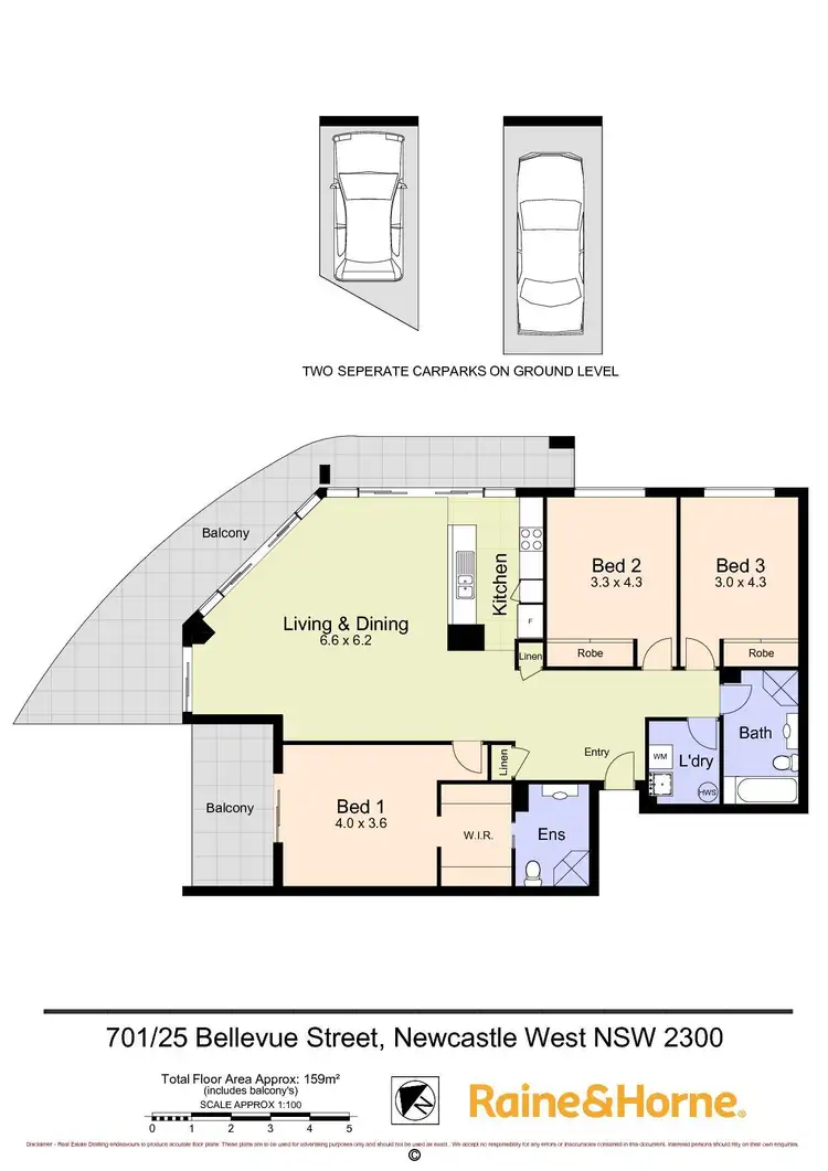 Floorplan of Homely unit listing, 701/25 Bellevue Street, Newcastle NSW 2300