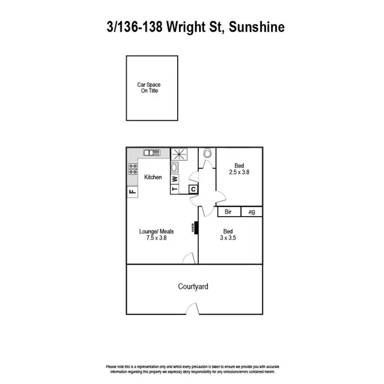Floorplan of Homely unit listing, 3/136 Wright Street, Sunshine VIC 3020