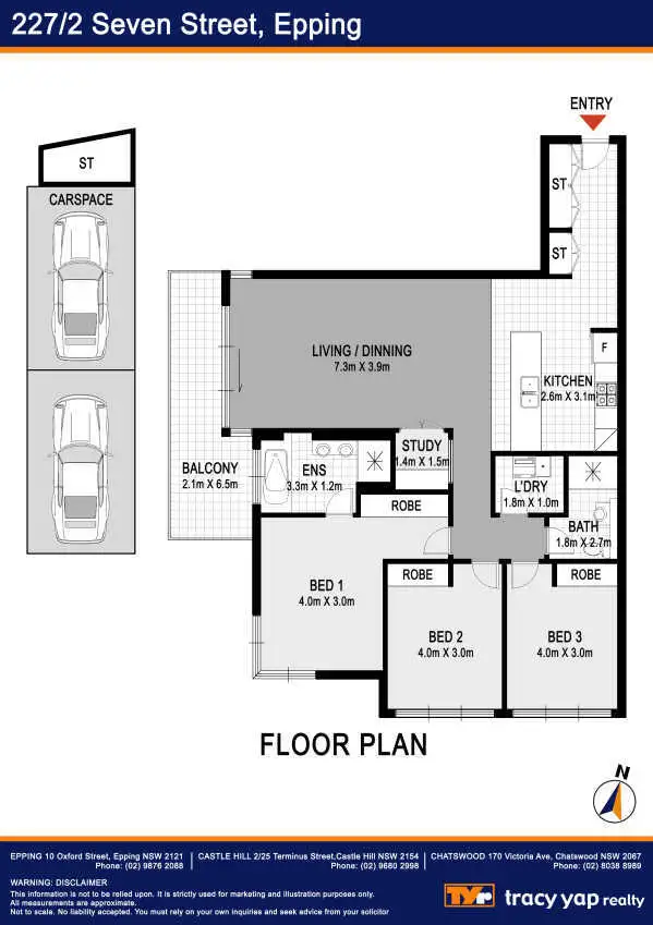 Floorplan of Homely apartment listing, 227/2 Seven Street, Epping NSW 2121