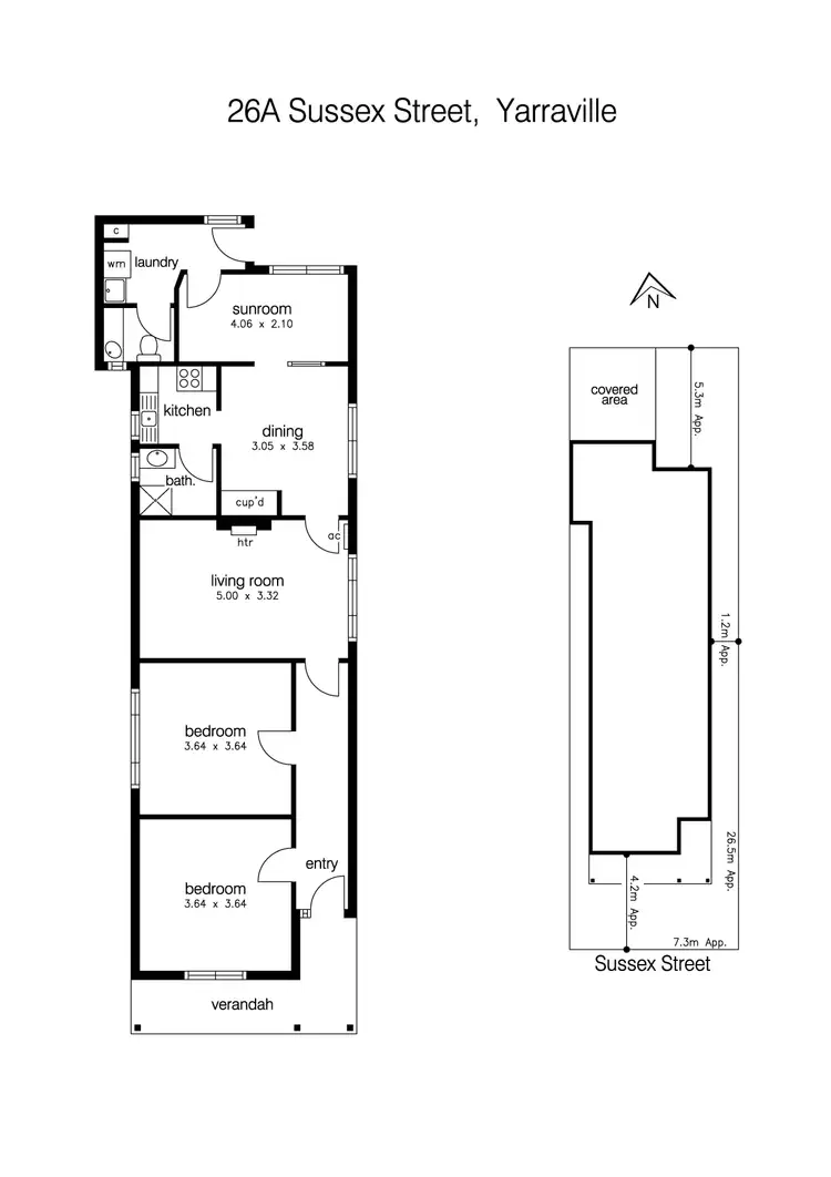 Floorplan of Homely townhouse listing, 26A Sussex Street, Yarraville VIC 3013