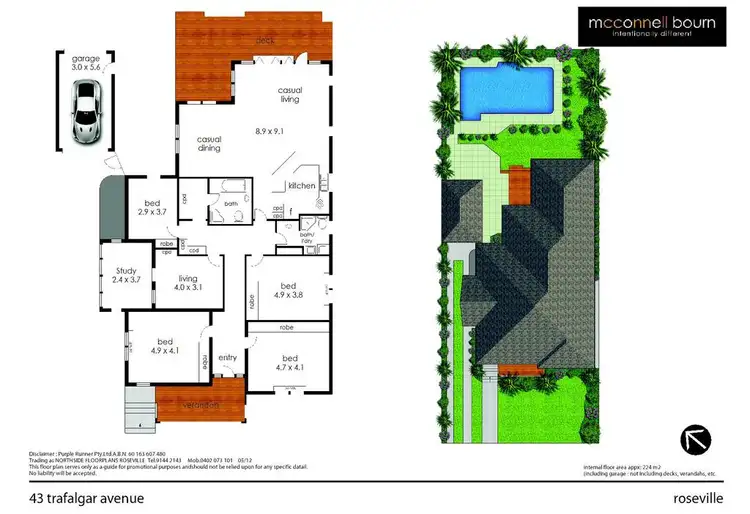 Floorplan of Homely house listing, 43 Trafalgar Avenue, Roseville NSW 2069