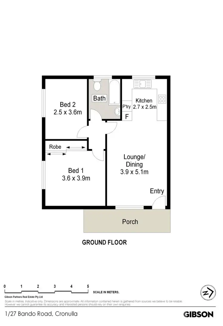 Floorplan of Homely unit listing, 1/27 Bando Road, Cronulla NSW 2230