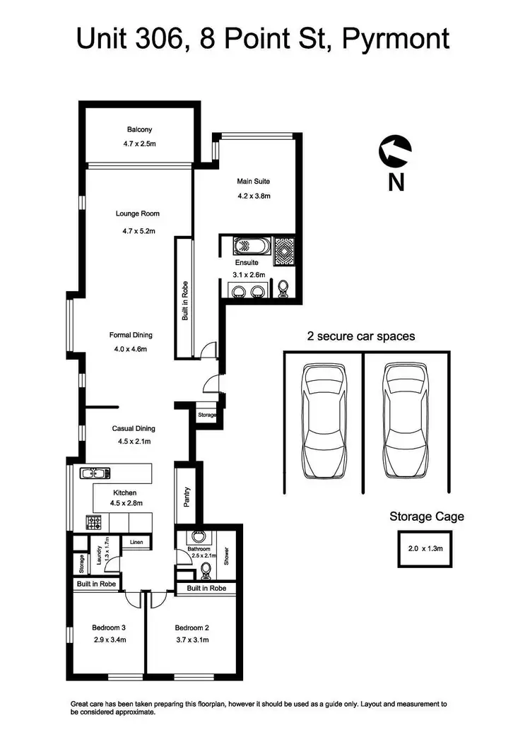Floorplan of Homely apartment listing, 306/8 Point Street, Pyrmont NSW 2009