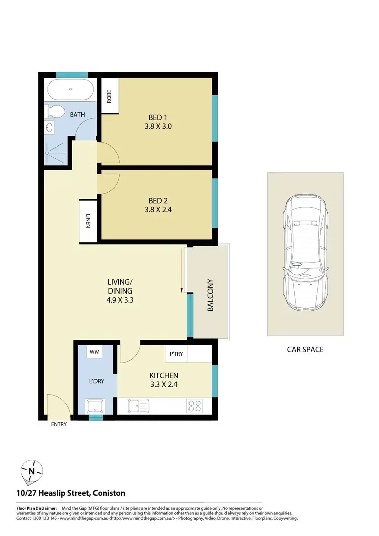 Floorplan of Homely unit listing, 10/27 Heaslip Street, Coniston NSW 2500