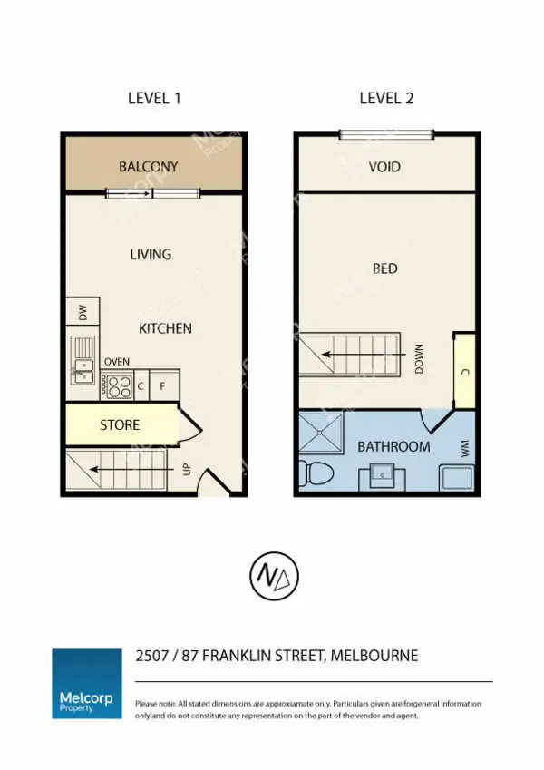 Floorplan of Homely apartment listing, 2507/87 Franklin Street, Melbourne VIC 3000