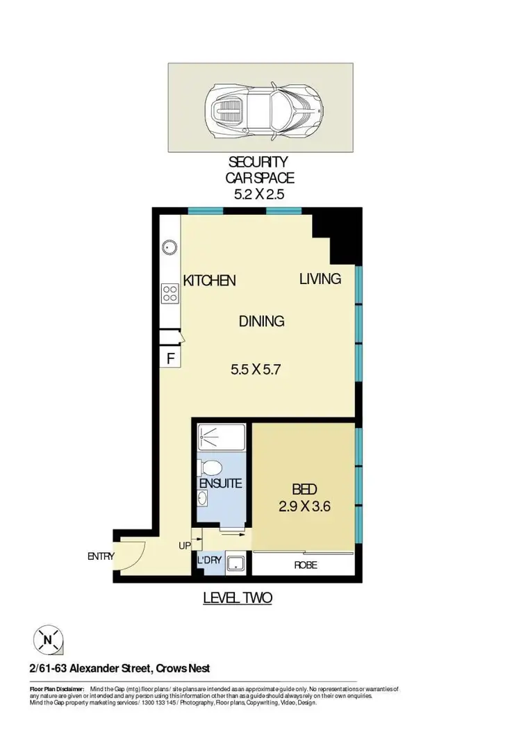 Floorplan of Homely unit listing, 2/61-63 Alexander Street, Crows Nest NSW 2065