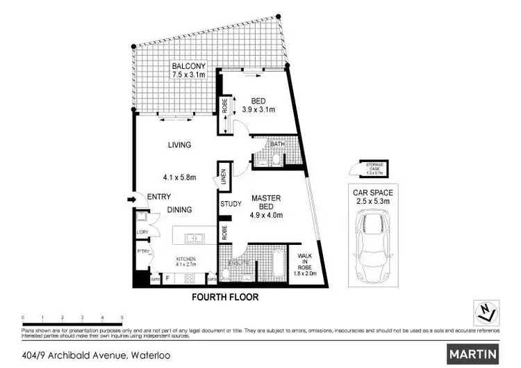 Floorplan of Homely apartment listing, 404/9 Archibald Avenue, Waterloo NSW 2017